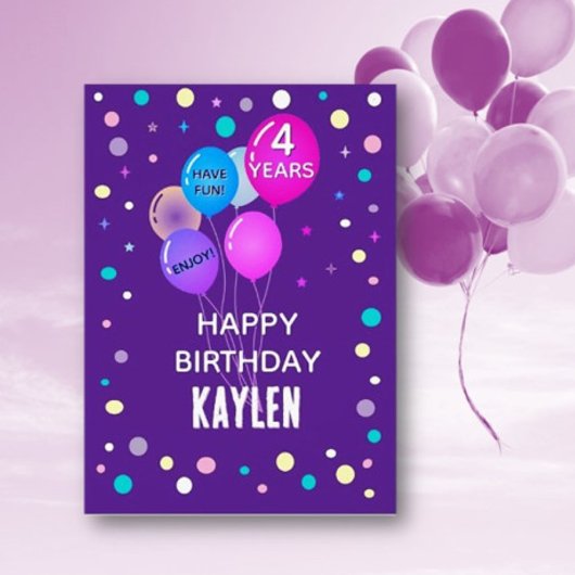 Custom Happy 4th Birthday een kind kaart