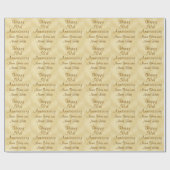Custom Happy 50th Jubileum Wrapping Paper Cadeaupapier (Vlak)