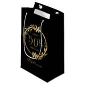 Custom Happy 50th Verjaardag Goud Zwart Glitter Klein Cadeauzakje (Voorkant Gekanteld)