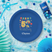 Custom Happy 5th Verjaardagsfeestje Papieren Bordje (Feest)