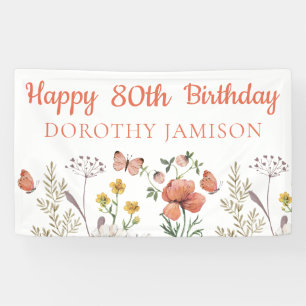 Custom Happy 80th Birthday Wildflowers Spandoek