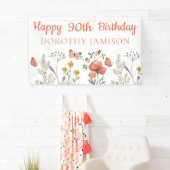 Custom Happy 90th Birthday Wildflowers Spandoek (Insitu)