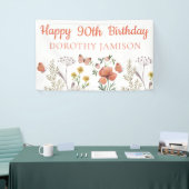Custom Happy 90th Birthday Wildflowers Spandoek (Beurs)