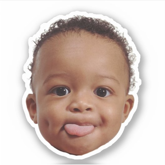 Custom Happy Baby Face Meme Photo Personalized Sticker (Voorkant)