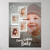 Custom Happy Birthday Baby Photo Collage Plaque Poster (Voorkant)