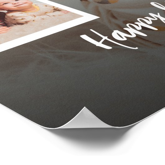 Custom Happy Birthday Baby Photo Collage Plaque Poster (Hoek)