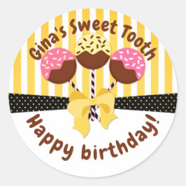 Custom Happy Birthday Bakkerij Box Seals SM Ronde Sticker