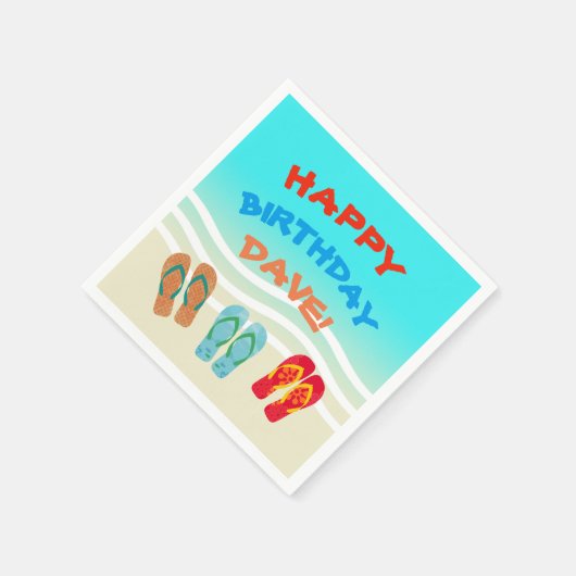 Custom Happy Birthday Beach Party Servet (Hoek)
