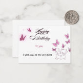 Custom Happy Birthday Card | Personalized Name & M Notitiekaartje (Voorkant / Achterkant in situ)