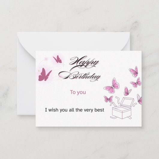 Custom Happy Birthday Card | Personalized Name & M Notitiekaartje (Voorkant)