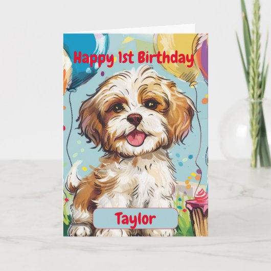 Custom Happy Birthday Congratulations, Havanese,   Kaart (Voorkant)