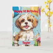 Custom Happy Birthday Congratulations, Havanese,   Kaart (Gele Bloem)