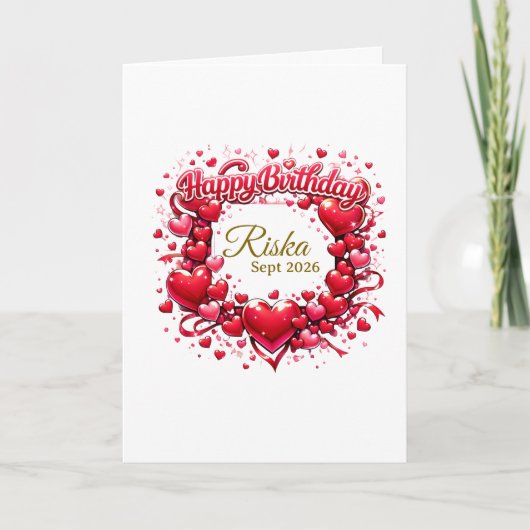 Custom Happy Birthday Gift Card – Personalized Bir Kaart (Voorkant)