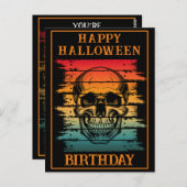 CUSTOM HAPPY BIRTHDAY HALLOWEEN FEESTVIERING BRIEFKAART (Voorkant / Achterkant)