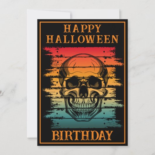 CUSTOM HAPPY BIRTHDAY HALLOWEEN FEESTVIERING KAART (Voorkant)