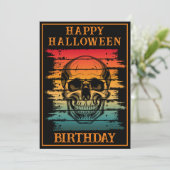 CUSTOM HAPPY BIRTHDAY HALLOWEEN FEESTVIERING KAART (Staand voorkant)