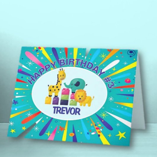 Custom Happy Birthday kind wenskaart Bedankkaart