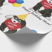 Custom Happy Birthday Mam B & W Bernedoodle Cadeaupapier (Hoek)