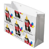 Custom Happy Birthday Mam B & W Bernedoodle Groot Cadeauzakje (Voorkant Gekanteld)