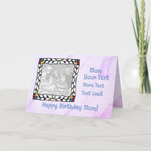 Custom Happy Birthday Mom Kaart (Voorkant)