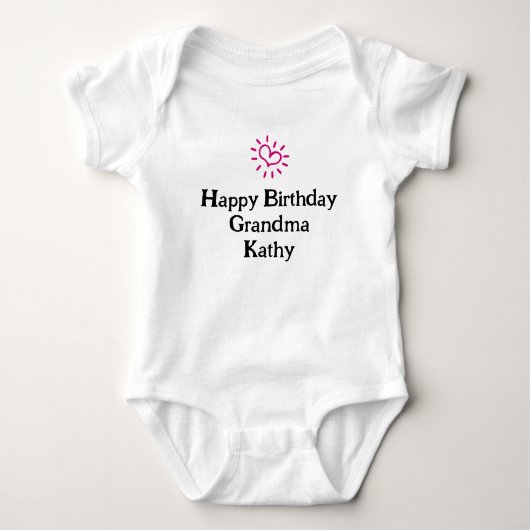 Custom Happy Birthday Oma, cadeau van Baby, Romper (Voorkant)