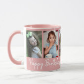 Custom Happy Birthday Oma Five Foto Roze Mok (Links)