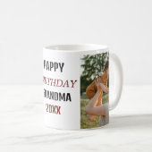 Custom Happy Birthday Oma Fotocollage Roze Koffiemok (Voorkant rechts)