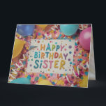 Custom Happy Birthday Sister Wenskaart Kaart<br><div class="desc">Vier de speciale dag van je zus met een persoonlijk tintje! Ons "Customize Happy Birthday Sister"-wenskaart biedt levendige design en aanpasbare tekst,  ideaal voor het toevoegen van uw oprechte boodschap. Maak haar verjaardag onvergetelijk met een unieke kaart die shows hoeveel ze voor je betekent.</div>