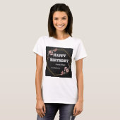 Custom Happy Birthday Text Afbeelding wenst Vrouwe T-shirt (Voorkant volledig)