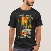 Custom Happy Campers Naam Familie Camping Trip T-shirt (Voorkant)