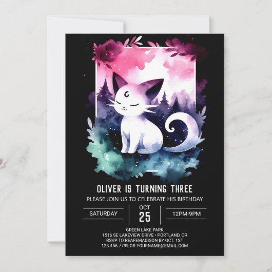 Custom Happy Cat Verjaardag Kaart (Voorkant)