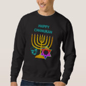 Custom HAPPY CHANUKAH Chanoeka Trui (Voorkant)