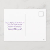 Custom Happy Diwali Festival van Licht Paarse Wit Feestdagenkaart (Achterkant)