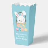 Custom Happy Easter Bunny Baby Blue Party Popcorn Bedankdoosjes (Voorkant)