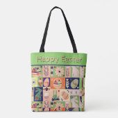 Custom Happy Easter Collage Kleurrijk Tote Bag (Achterkant)