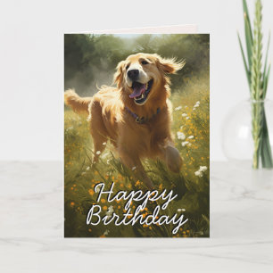 Custom Happy Golden Retriever Birthday Kaart