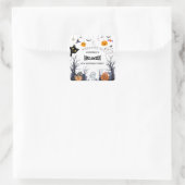 Custom Happy Halloween BIRTHDAY Vierkante Sticker (Tas)