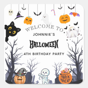 Custom Happy Halloween BIRTHDAY Vierkante Sticker