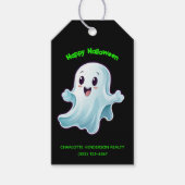 Custom Happy Halloween Ghost Cadeaulabel (Voorkant)