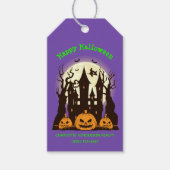 Custom Happy Halloween Haunted House Cadeaulabel (Voorkant)