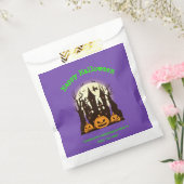 Custom Happy Halloween Haunted House Paars Bedankzakje (Gezegeld)
