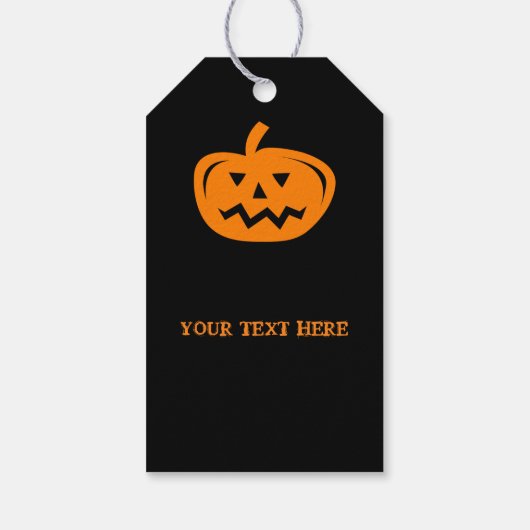 Custom Happy Halloween partij gunst gesneden pompo Cadeaulabel (Achterkant)