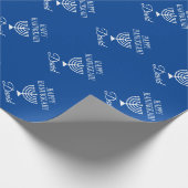Custom Happy Hanukkah blue Jewish Holiday Cadeaupapier (Hoek)
