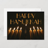 Custom Happy Hanukkah Menorah Candle Uitnodiging Briefkaart (Voorkant / Achterkant)