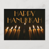 Custom Happy Hanukkah Menorah Candle Uitnodiging Briefkaart (Voorkant)