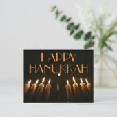 Custom Happy Hanukkah Menorah Candle Uitnodiging Briefkaart (Staand voorkant)