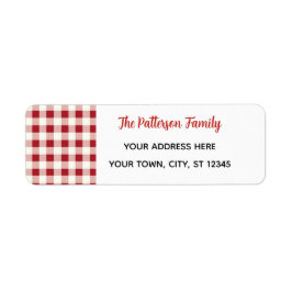 Custom Happy Holidays Fun Classic Plaid Red Etiket