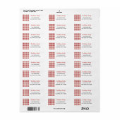 Custom Happy Holidays Fun Classic Plaid Red  Etiket (Full Sheet)