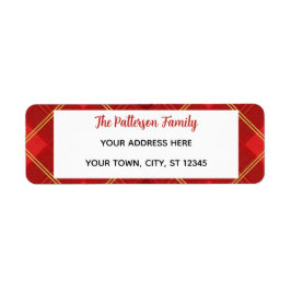 Custom Happy Holidays Fun Classic Plaid Red Etiket