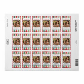 Custom Happy Holidays Fun Plaid Red Green Photo Etiket (Full Sheet)